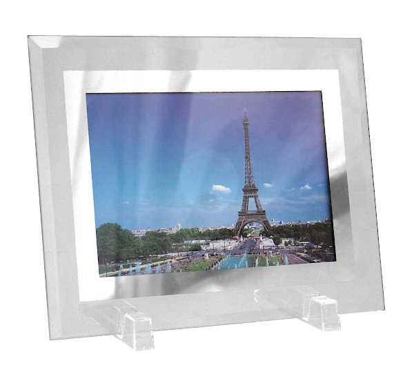 ガラスフォトフレーム フラットタイプ L版写真対応 17.5×13.5cm ［柄指定不可］