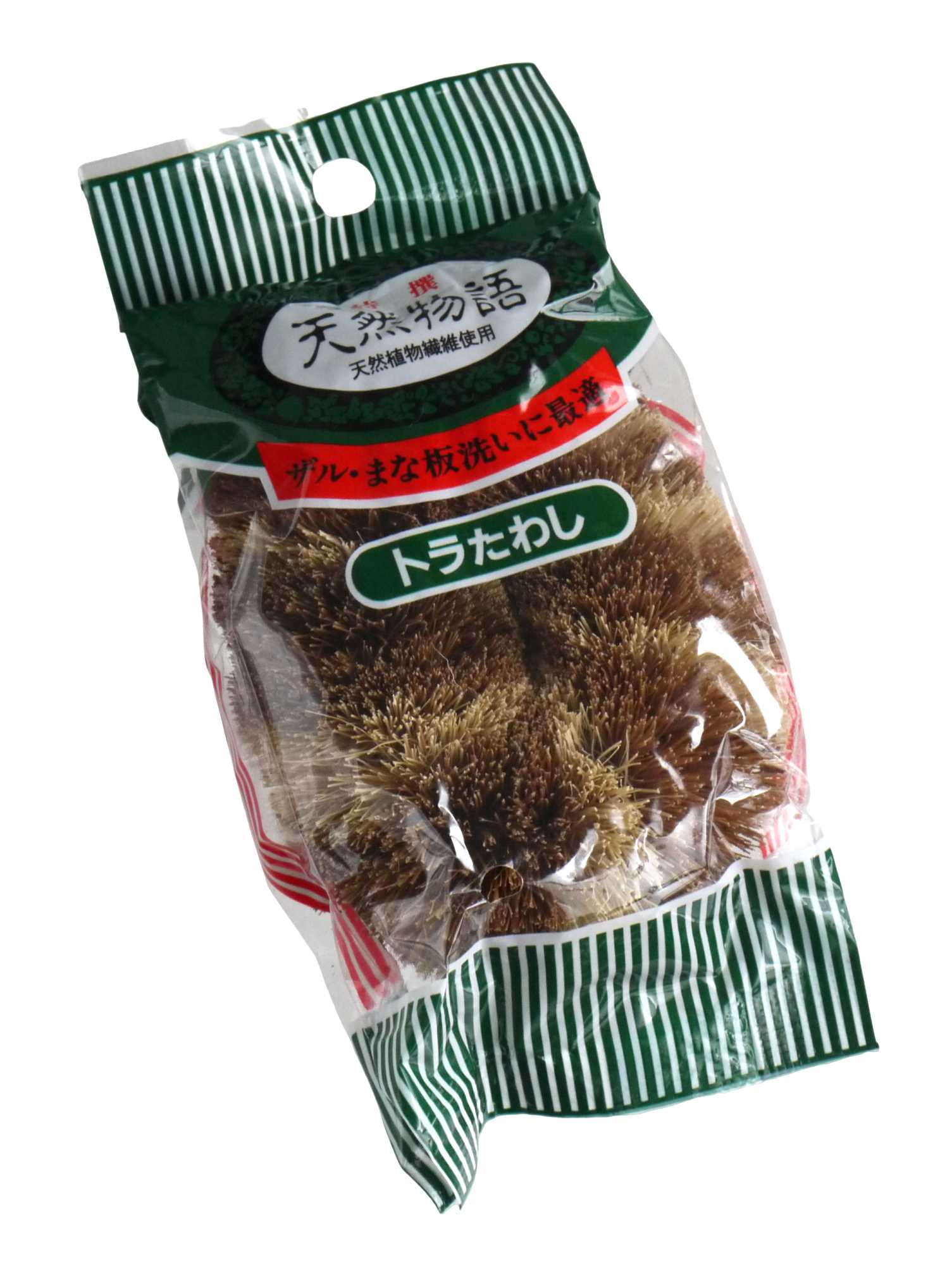 トラたわしです。天然パーム繊維を使用したたわしです。まな板などの木製品やザルなど網目のものを洗うのに適しております。※天然素材の為、形や色の違い、欠け(傷や窪み)等有り