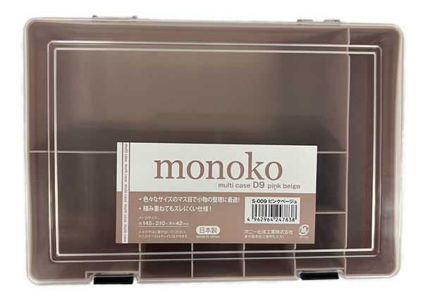 仕切りケースです。色々なサイズに仕切られたケースです。同じ商品を積み重ねてもズレにくい仕様です。事務用品や裁縫道具の収納に便利です。