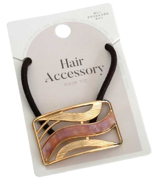 ヘアゴムです。アクリル & メタルのチャームがついたヘアゴムです。髪をまとめたり、ヘアアレンジのアクセントにお使いください。※色・柄の指定はできません